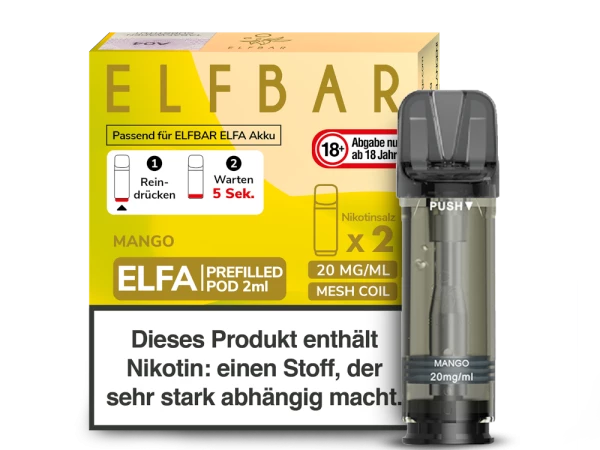 ELFBAR Elfa Pods mit 20 ml Nikotin - Vapor Händler Webshop