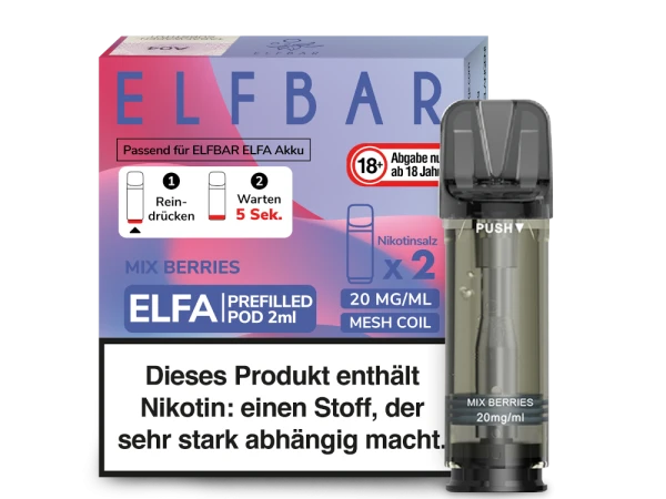 ELFBAR Elfa Pods mit 20 ml Nikotin - Vapor Händler Webshop