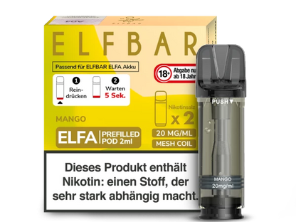 ELFBAR Elfa Pods mit 20 ml Nikotin - Vapor Händler Webshop