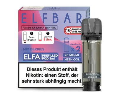 ELFBAR Elfa Pods mit 20 ml Nikotin - Vapor Händler Webshop